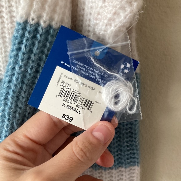 NWT Arizona jean blue and white striped sweater. - Picture 3 of 4